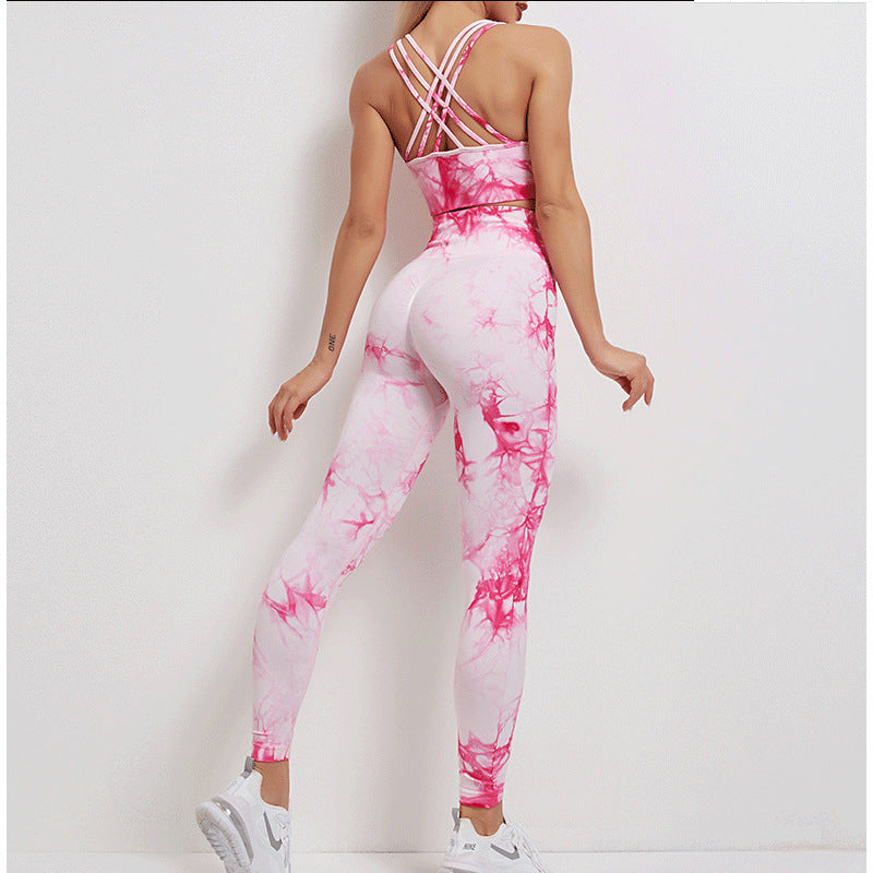 Tie dye yoga wear exercise fitness set 6 colors