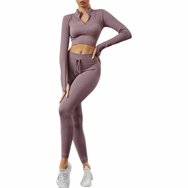 High-waisted tight long-sleeved tracksuit 7 colors