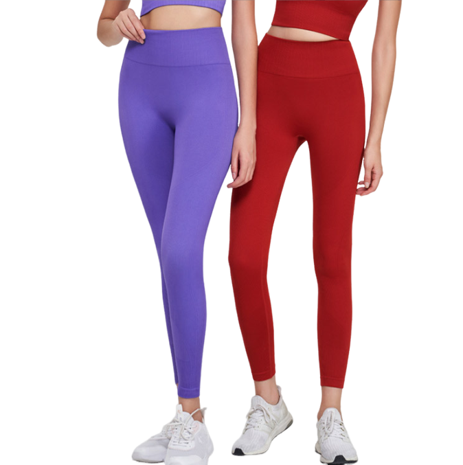 Seamless knit high-waisted hip lift workout pants 6colors