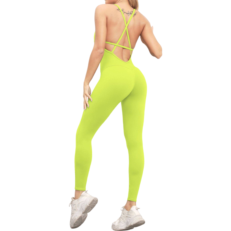 Hip lift V-neck yoga jumpsuit  17 colors