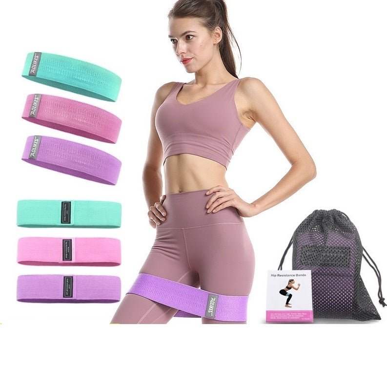 Latex non-slip elastic fitness squat ring yoga stretch band