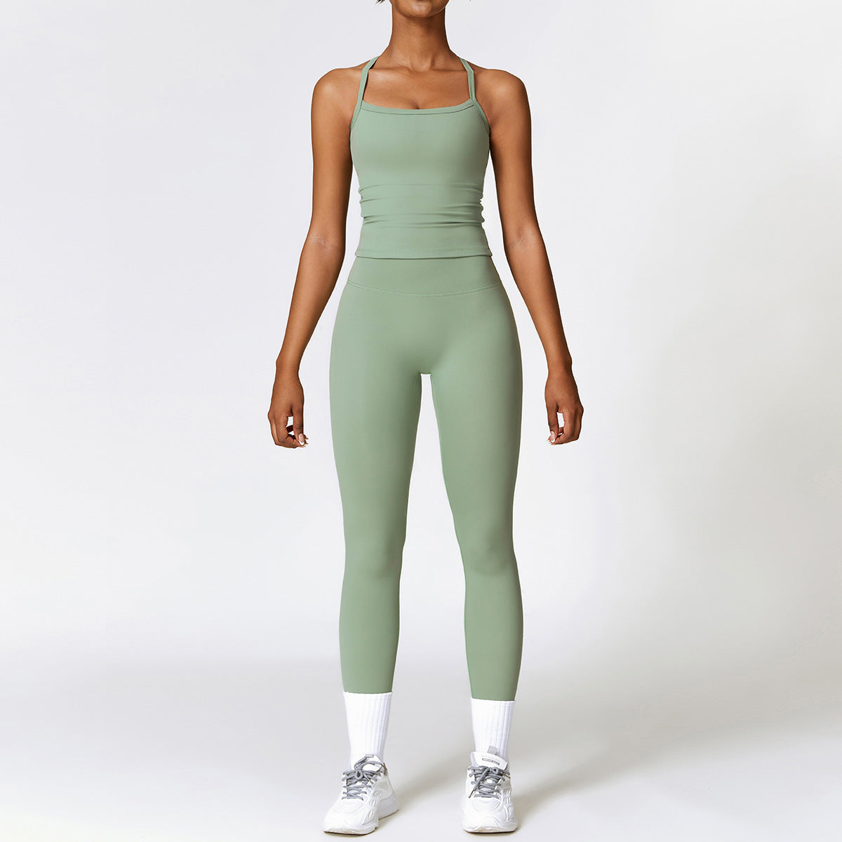 Workout wear suspenders pantsuit 8519 5color