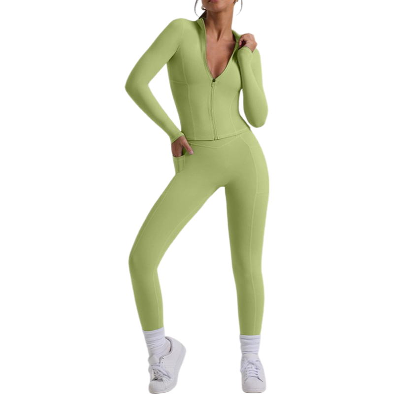 Yoga pantsuit with long sleeves and pockets 5 colors