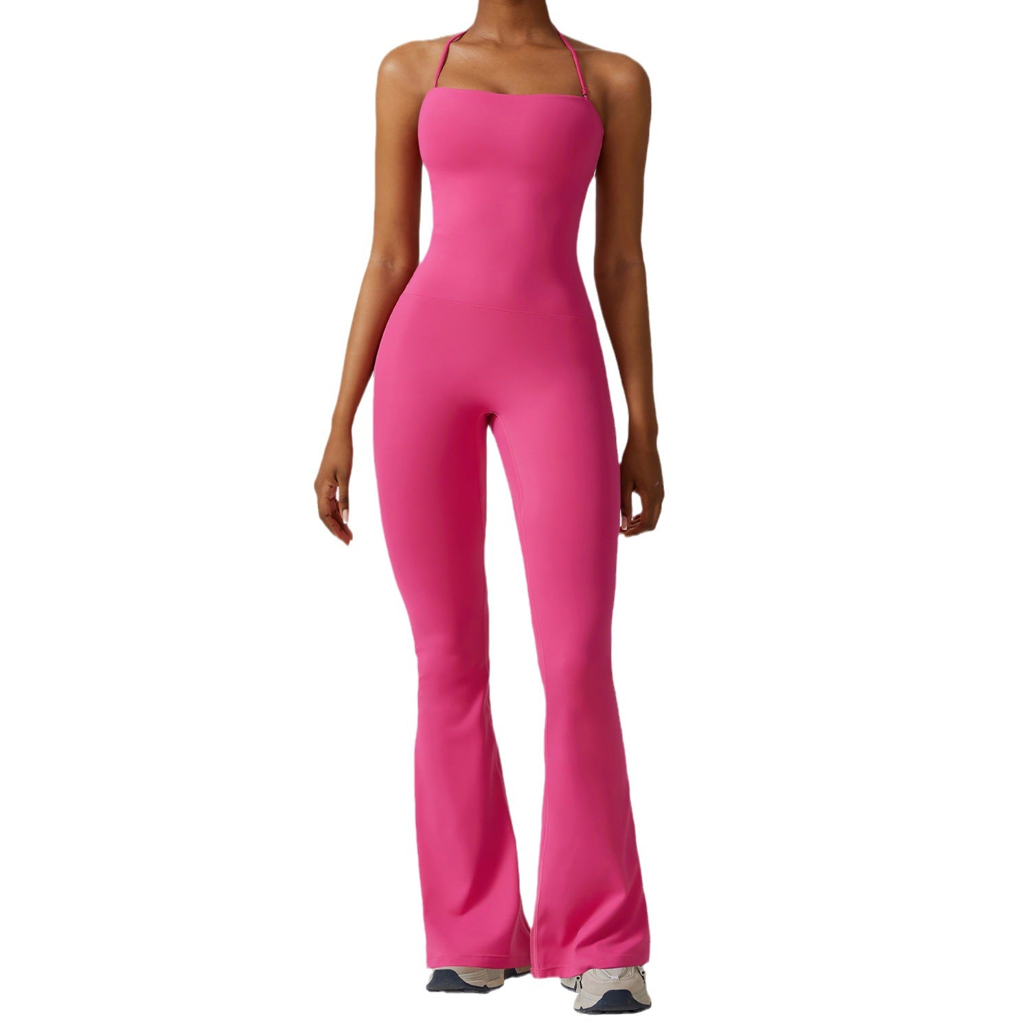 Gymnastic one-piece high-waisted bell bottoms 8393   4colors