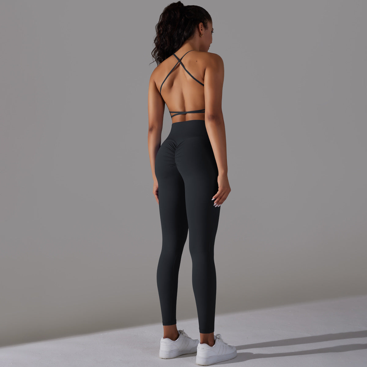 A nude breathable high-bounce bra and yoga pantsuit 5 colors