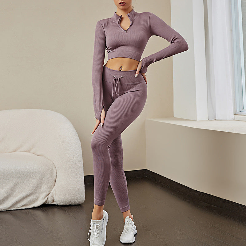 High-waisted tight long-sleeved tracksuit 7 colors