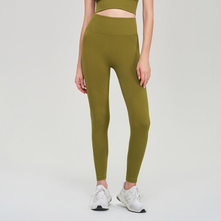 Seamless knit high-waisted hip lift workout pants 6colors