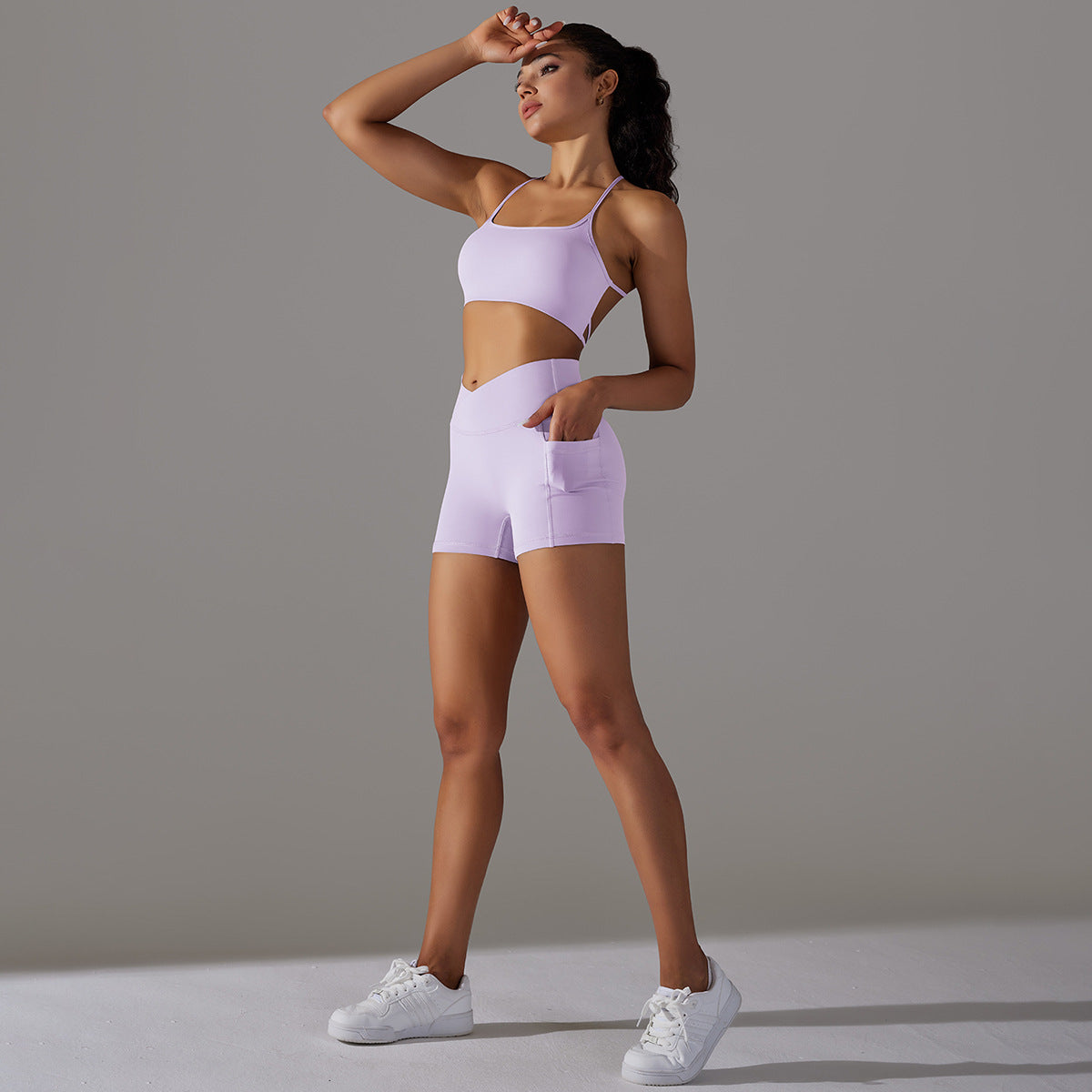 Breathable high-bounce bra with yoga shorts  5 colors