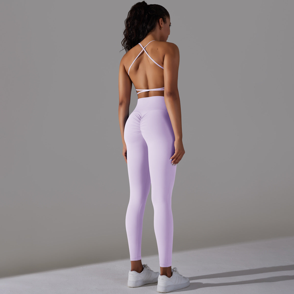 A nude breathable high-bounce bra and yoga pantsuit 5 colors