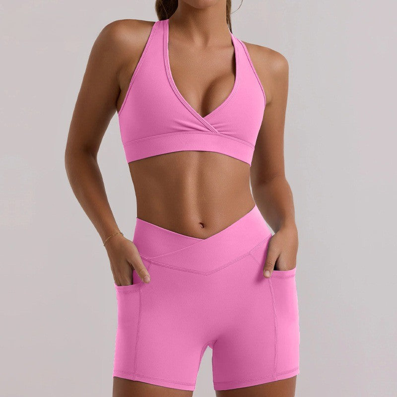 High-waisted and hip-lifting fitness shorts set 5 colors